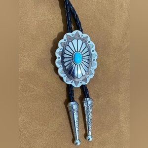 New Turqouise color leather 40" bolo tie